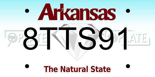 8TTS91 Arkansas License Plate