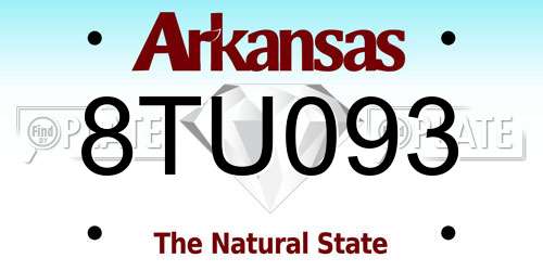 8TU093 Arkansas License Plate