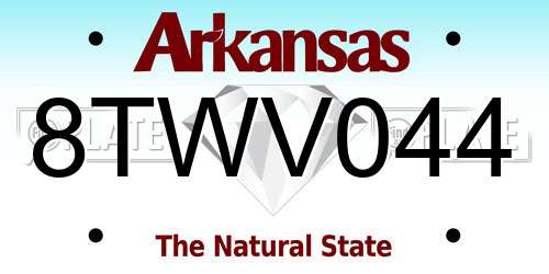 8TWV044 Arkansas License Plate