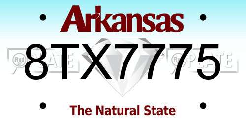 8TX7775 Arkansas License Plate