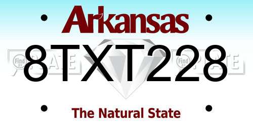 8TXT228 Arkansas License Plate