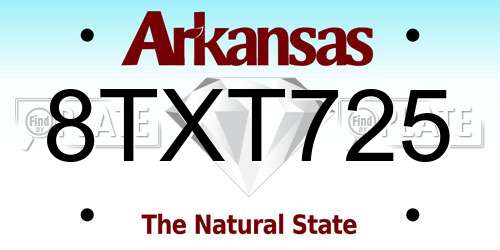 8TXT725 Arkansas License Plate