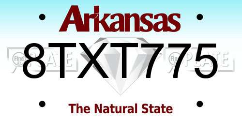 8TXT775 Arkansas License Plate