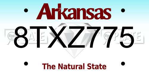 8TXZ775 Arkansas License Plate