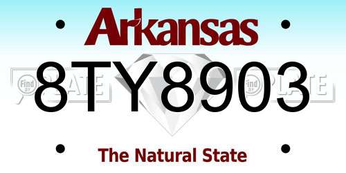 8TY8903 Arkansas License Plate