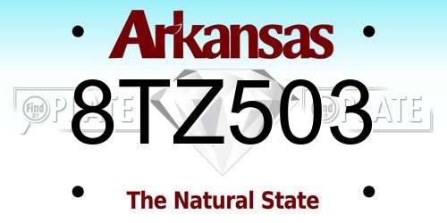 8TZ503 Arkansas License Plate