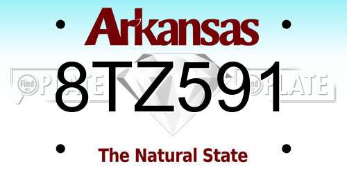 8TZ591 Arkansas License Plate