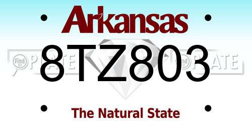 8TZ803 Arkansas License Plate