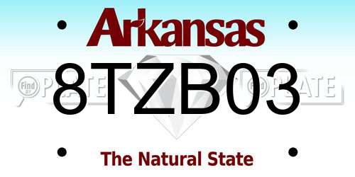 8TZB03 Arkansas License Plate