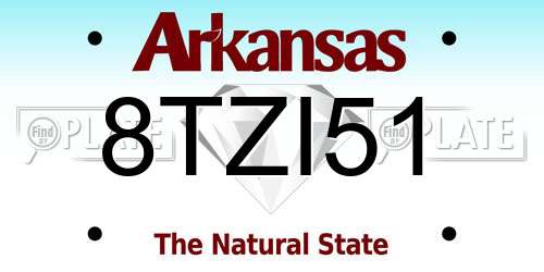 8TZI51 Arkansas License Plate
