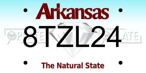 8TZL24 Arkansas License Plate