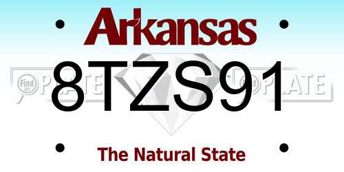 8TZS91 Arkansas License Plate