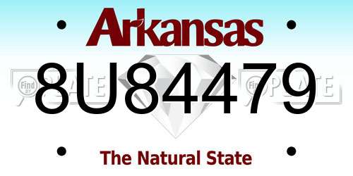 8U84479 Arkansas License Plate