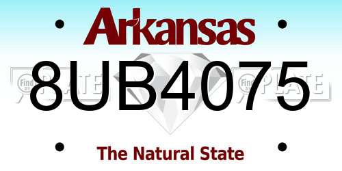 8UB4075 Arkansas License Plate