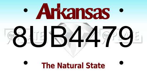 8UB4479 Arkansas License Plate