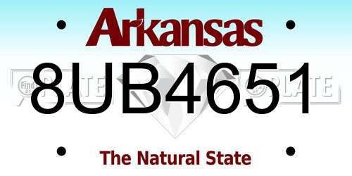8UB4651 Arkansas License Plate
