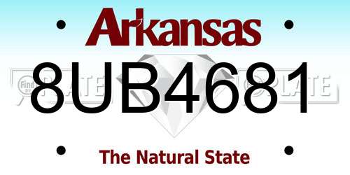 8UB4681 Arkansas License Plate
