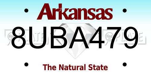 8UBA479 Arkansas License Plate