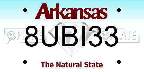 8UBI33 Arkansas License Plate