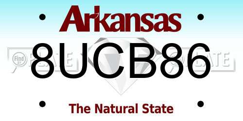 8UCB86 Arkansas License Plate