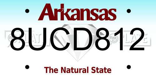 8UCD812 Arkansas License Plate