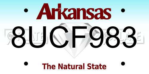 8UCF983 Arkansas License Plate