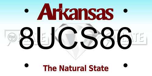 8UCS86 Arkansas License Plate