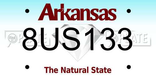 8US133 Arkansas License Plate