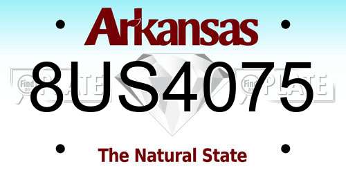 8US4075 Arkansas License Plate