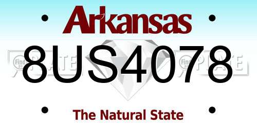 8US4078 Arkansas License Plate