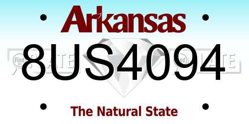 8US4094 Arkansas License Plate