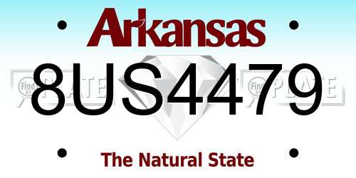 8US4479 Arkansas License Plate