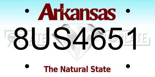 8US4651 Arkansas License Plate
