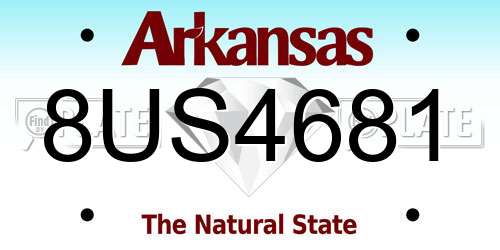 8US4681 Arkansas License Plate