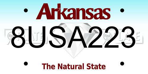 8USA223 Arkansas License Plate