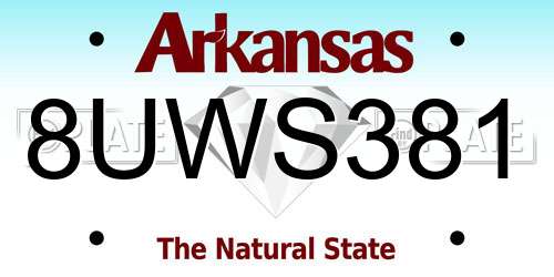 8UWS381 Arkansas License Plate