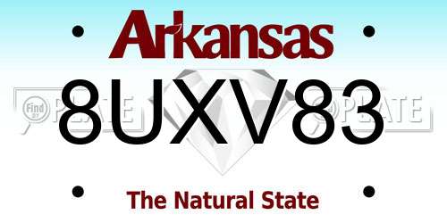 8UXV83 Arkansas License Plate
