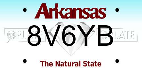 8V6YB Arkansas License Plate