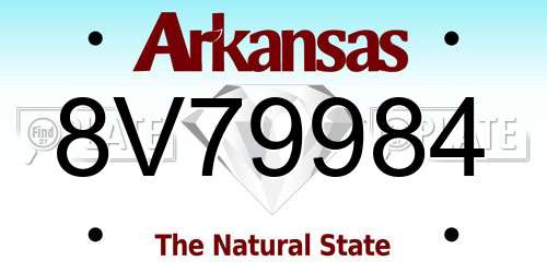 8V79984 Arkansas License Plate