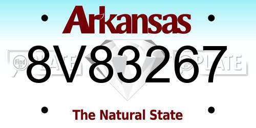 8V83267 Arkansas License Plate