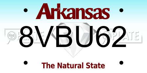 8VBU62 Arkansas License Plate