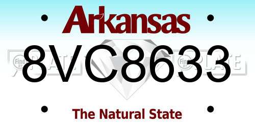 8VC8633 Arkansas License Plate