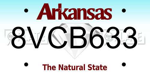8VCB633 Arkansas License Plate