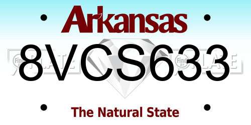 8VCS633 Arkansas License Plate
