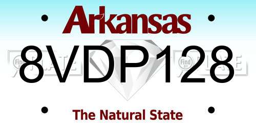 8VDP128 Arkansas License Plate