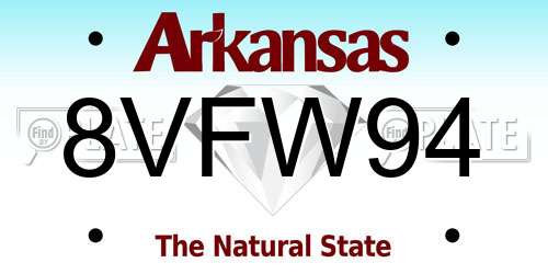8VFW94 Arkansas License Plate