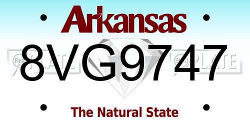 8VG9747 Arkansas License Plate