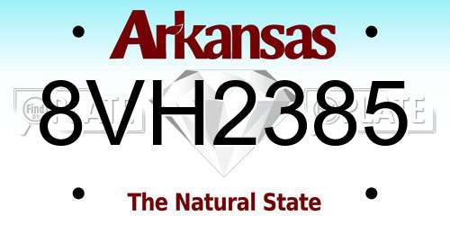 8VH2385 Arkansas License Plate