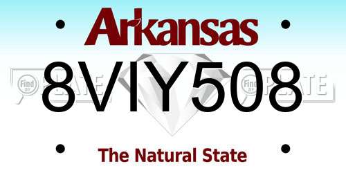 8VIY508 Arkansas License Plate