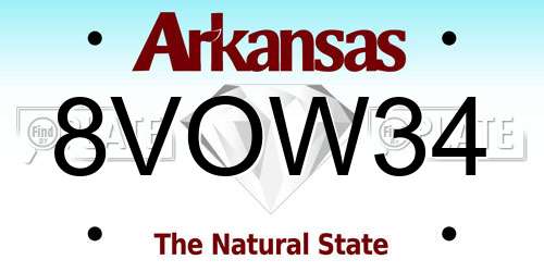 8VOW34 Arkansas License Plate